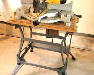 Dewalt compound miter saw on Workmate stand