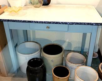 enamel top work table