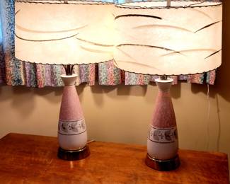 Unique MCM lamps w/fiberglass shades