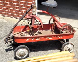 tricycle & wagon ~ a little rough!!
