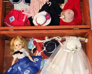 1957 Vogue "Jill" doll w/ Rock & Roll skirt / misc. doll clothing