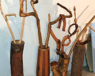 many odd & unique wood items