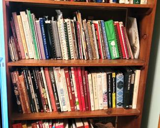 large number of cookbooks