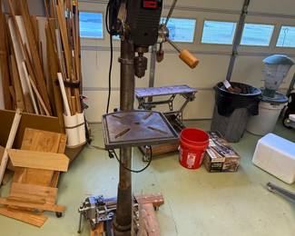 Craftsman Drill Press   5/8" Chuck 12 Speed Speed Range: 250-3100 R.P.M. Shop made mobile Base