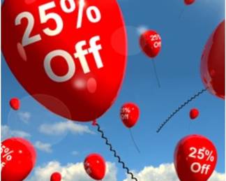 25% OFF SATURDAY 