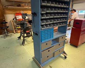 Tall mobile parts organizer 