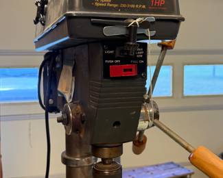 Craftsman Drill Press   5/8" Chuck 12 Speed Speed Range: 250-3100 R.P.M. Shop made mobile Base