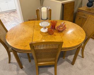 Drexel Mid-century Hollywood regency dining table & chairs