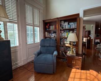 Blue La-Z-Boy recliner