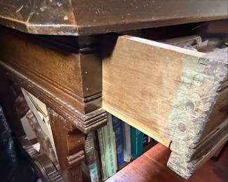 Victorian Style Oak Library Table