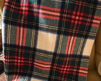 Vintage Scottish Tartan Wool Throw Blanket Style