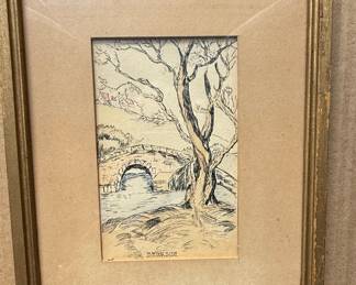 William Niblock Style Etching, Brookside