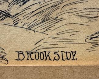 William Niblock Style Etching, Brookside