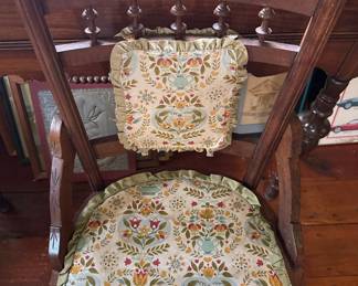 Victorian Style Drop Leaf Writing Desk and Spindle Chair Set