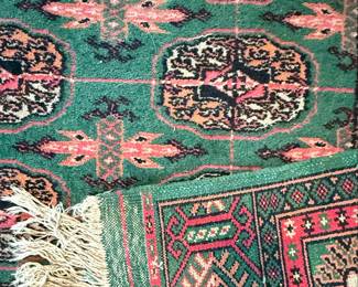 Bukhara Style Green Wool Rug