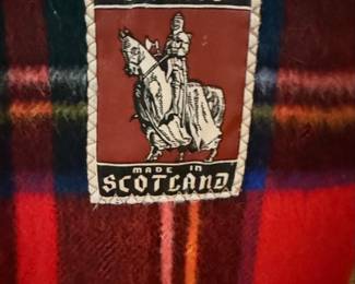 Vintage Scottish Tartan Wool Throw Blanket Style