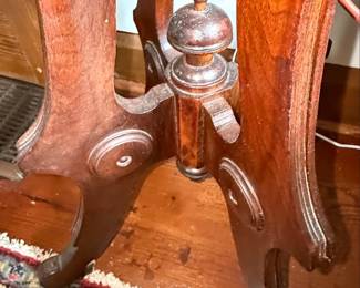 Eastlake Style Walnut Marble Top Parlor Table
