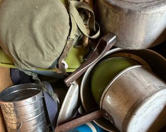Vintage Official Trail Mess Kit and Kitchenware Lot