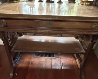 Victorian Style Oak Library Table