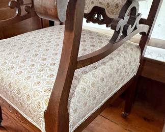 Victorian Style Carved Mahogany Armchair