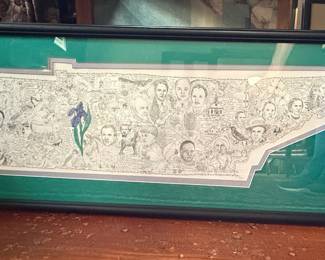 Tennessee State Map Art Print by Meg (1993)