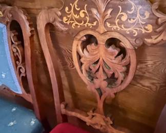 Victorian Style Marquetry Side Chairs