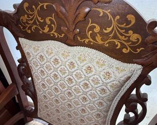 Victorian Style Carved Mahogany Armchair