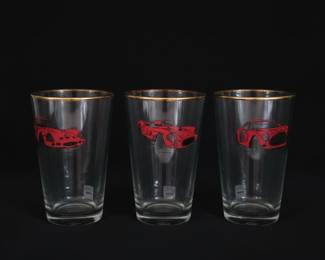 Vintage Car Illustration Tumblers with Gold Rim by "A. Nicole"