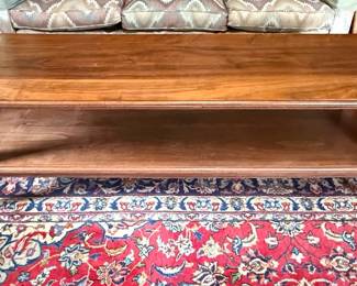 Mid-Century Modern Style Walnut Coffee Table with Shelf