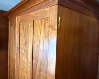 Biedermeier Style Two-Door Wooden Wardrobe