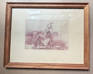 Equestrian Style Sepia Etching