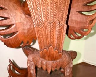 Balinese Style Vishnu Riding Garuda Wood Sculpture