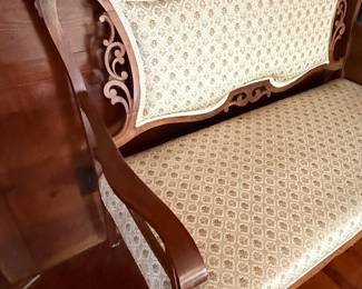 Victorian Style Carved Settee