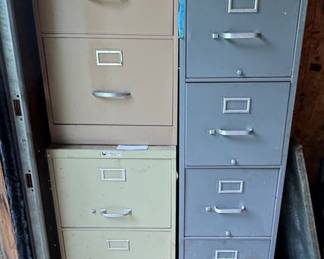 Vintage Metal Filing Cabinet Assortment