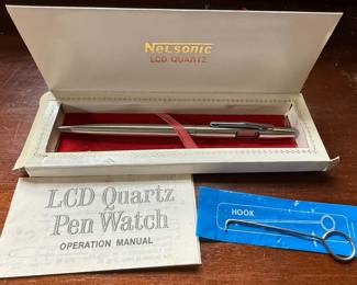 Nelsonic LCD Quartz Pen Watch