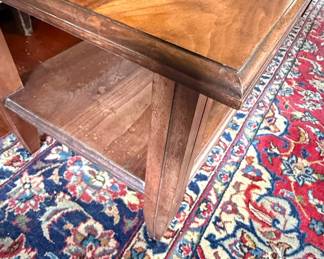 Mid-Century Modern Style Walnut Coffee Table with Shelf