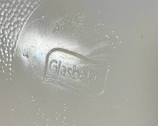 Glasbake Green Daisy Milk Glass Mixing Bowl