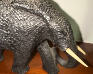 Hand-Carved African Buffalo and Elephant Figurines