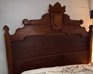 Victorian Eastlake Style Walnut Bed