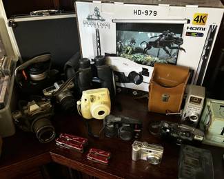 Vintage cameras & a Home theater projector