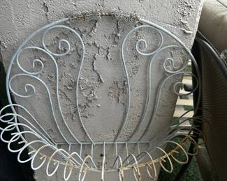vintage wrought iron wall planter basket