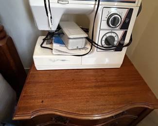 White Blue Jean Sewing Machine