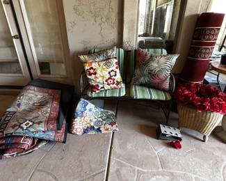 Rugs, patio furniture