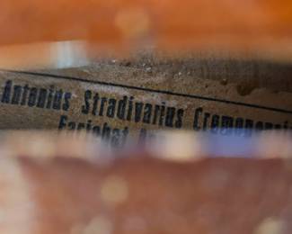 2 Old Stradivarius Violins with old cases - Old copies, both have labels inside.