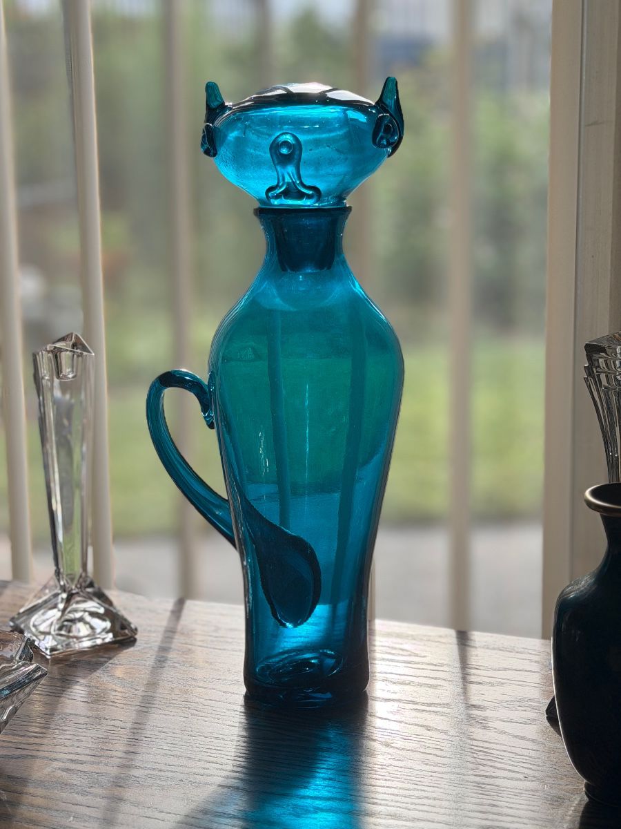 Blenko Cat Decanter