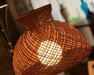Vintage basket swag lamp