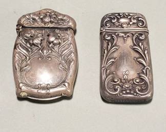 179 Lot 35 Antique Art Nouveau sterling silver match safes