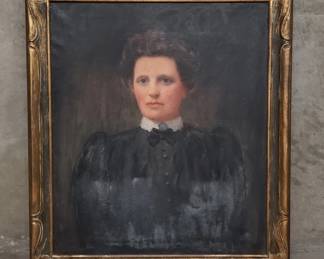 085 Lot 139 Antique oil painting on canvas portrait