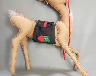 Lot # : 373 - Vintage Annalee Mobilitee Doll Rudolph Reindeer with holiday saddlebags