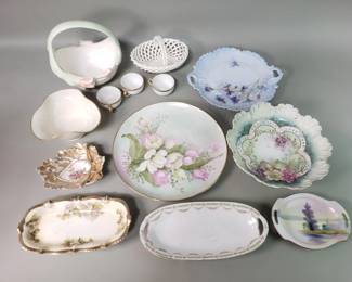 Lot # : 324 - Porcelain and ceramic basket, plates & bowl